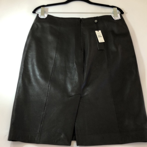 NWT - Talbots Black Leather Skirt SZ 6 - Free Ship - Picture 2 of 6